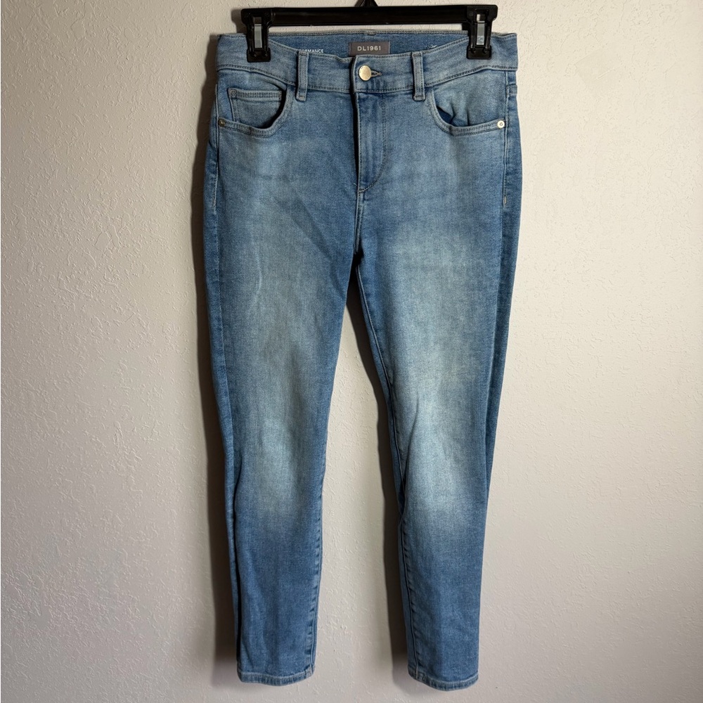 DL1961 Light Wash Florence Skinny Mid Rise Instasculpt Crop Jeans Womens 27